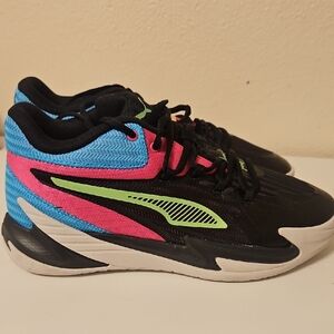 Puma Black, Pink, and Blue Sneakers